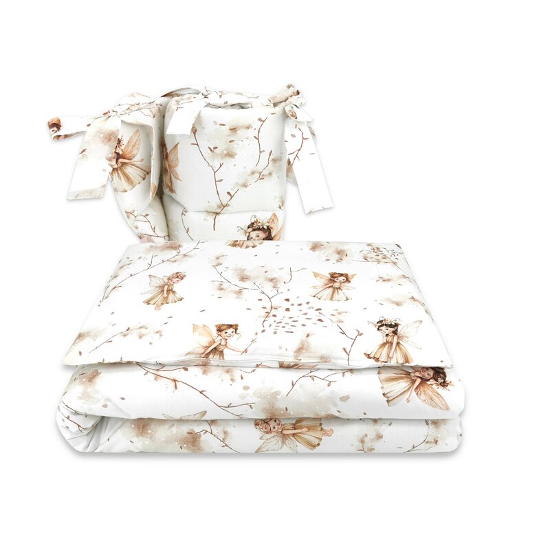Lenjerie patut MimiNu Fairy, 3 piese, bumbac - imagine 4
