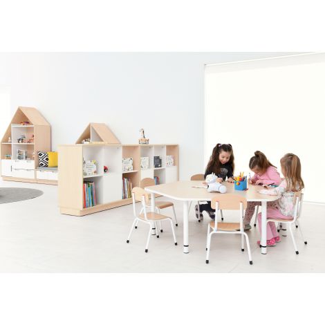 Blat masă artar hexagonal Quadro Moje Bambino - imagine 7