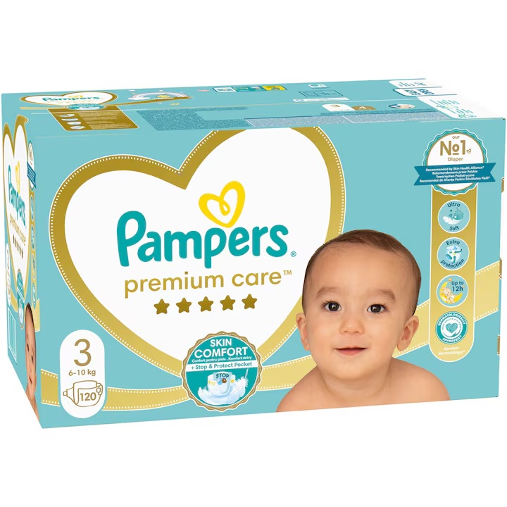Scutece Pampers Premium Care cu Protecție Dublă