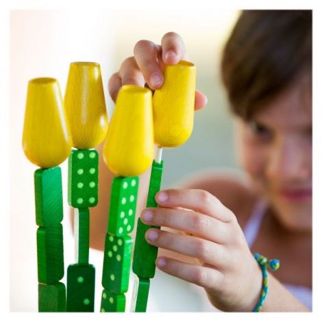Domino Tulips Milaniwood - Joc Educativ din Lemn - imagine 4