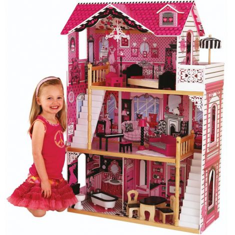 Casuta pentru papusi Kidkraft Amelia II, 3 niveluri