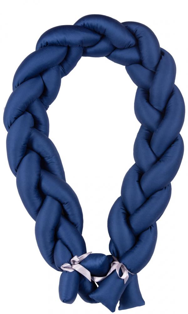 Bumper Bumbac Babymatex The Braid Navy 2m - imagine 3