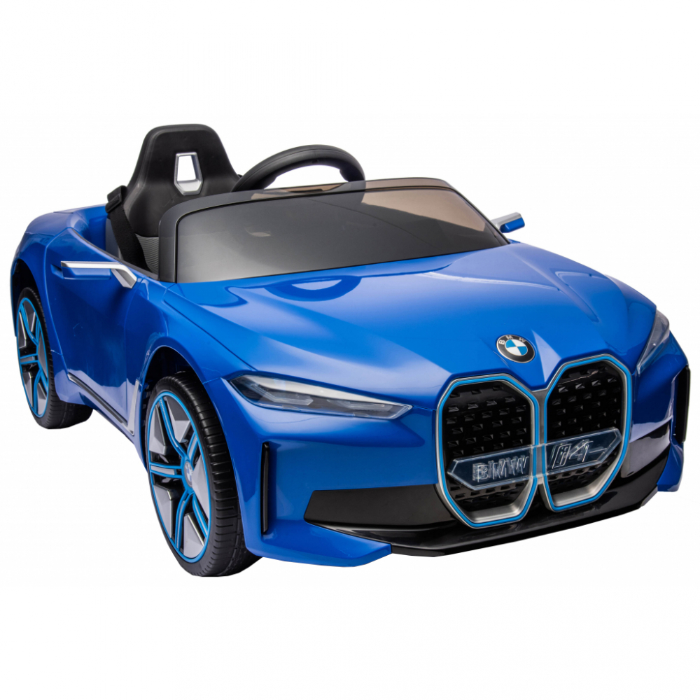 Mașinuță Electrică BMW i4 Blue 12V, Scaun Piele - imagine 4