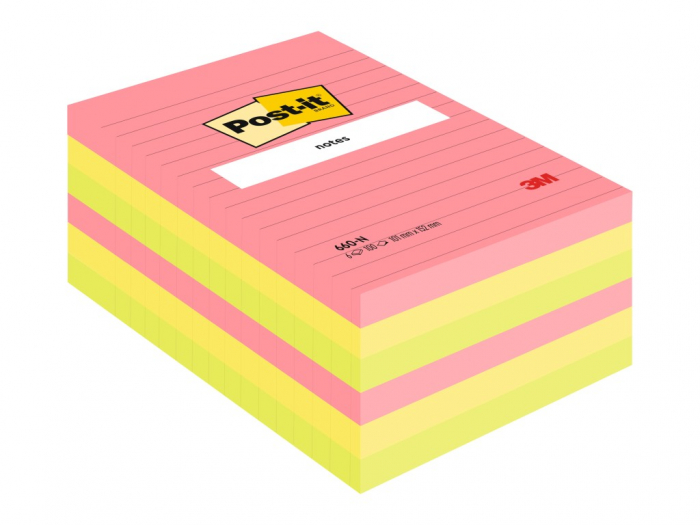 Post-it Neon Liniat, 100 file | Organizare Stilată