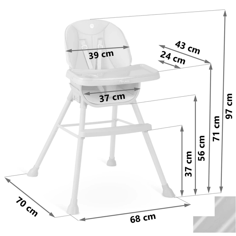 Scaun 3in1 Nukido Tilo GriNegru - Evolutiv 449RON - imagine 10