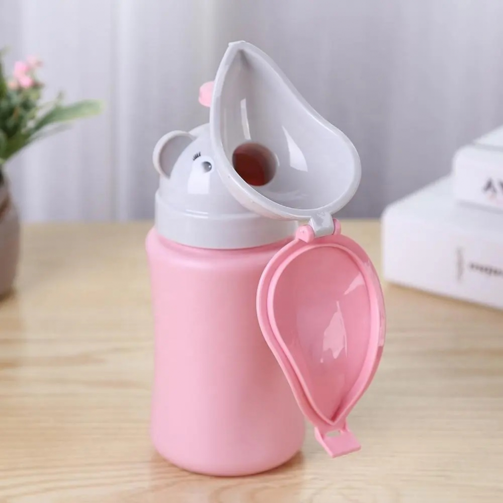 Pisoar Portabil Little Mom Travel Pink - Reutilizabil - imagine 5