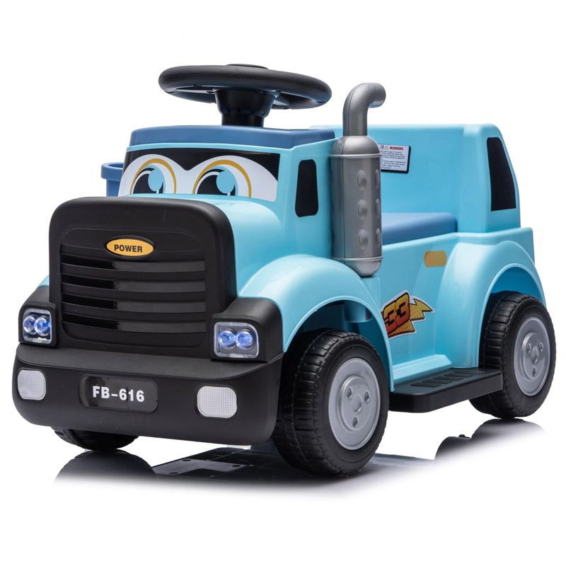 Camion electric multifunctional 2 in1 Lightning 33 pentru copii 18-36 luni,  30W 6V, culoare Light blue