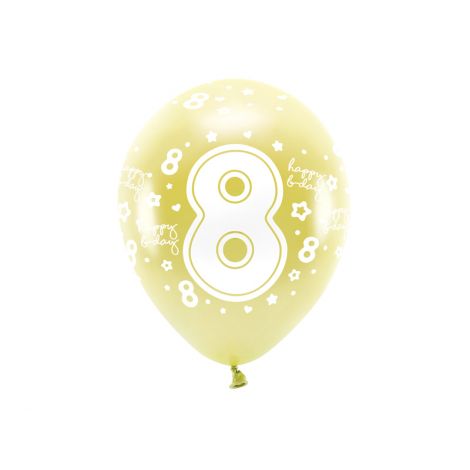 Baloane Eco Cifra 8 Aurii Party Deco - Decor perfect