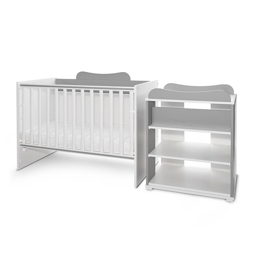 Patut Modular Lorelli 5 Configurarii, White Stone Grey - imagine 3