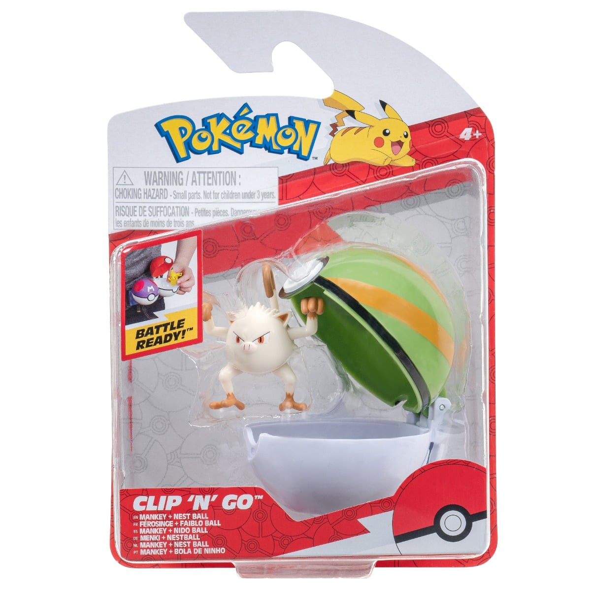 Figurina Pokemon Mankey in Nest Ball S2 Clip N Go