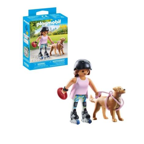 Playmobil Patinatoare cu Caine Retriever