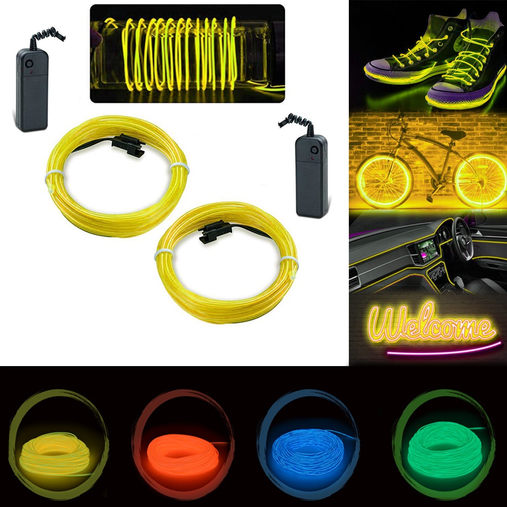 Kit EL Wire Roti Bicicleta Galben | Procart - imagine 2