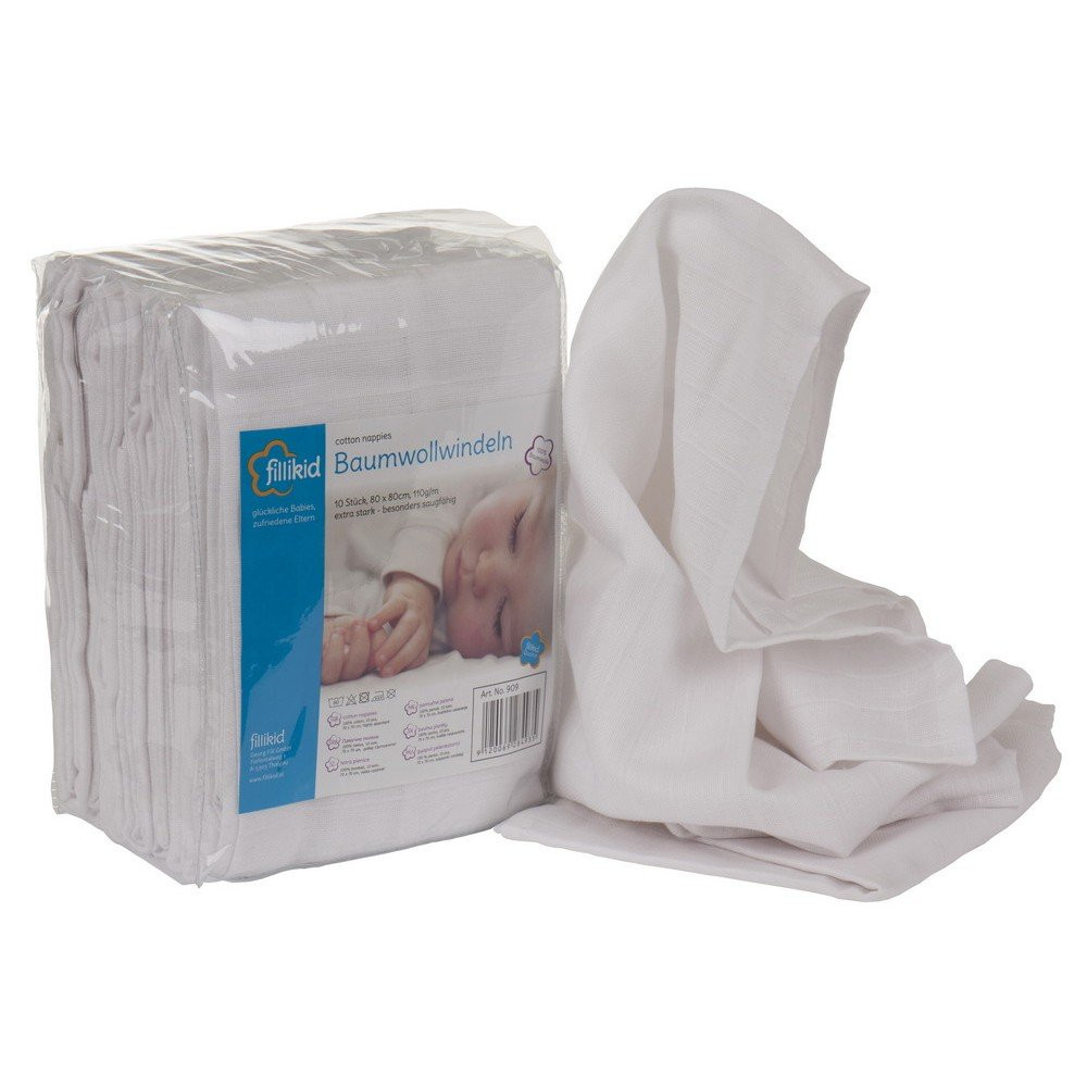 Set 10 scutece bumbac 80x80 cm Fillikid - imagine 2
