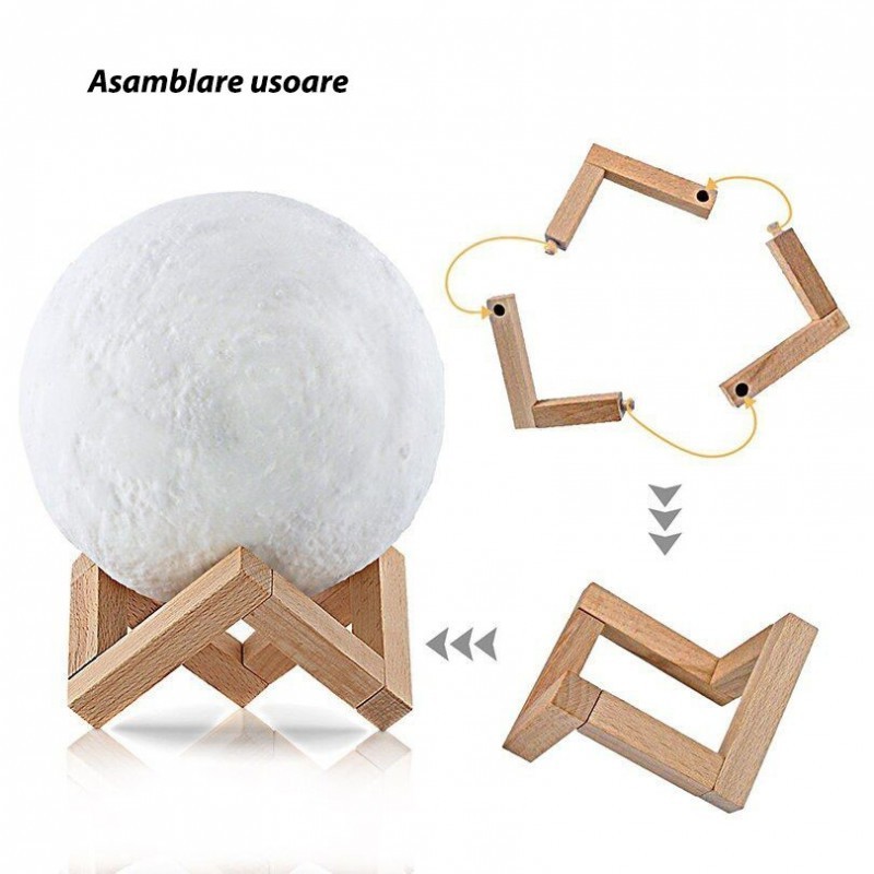 Lampa Luna 3D Procart | 16 Culori & Telecomandă - imagine 7