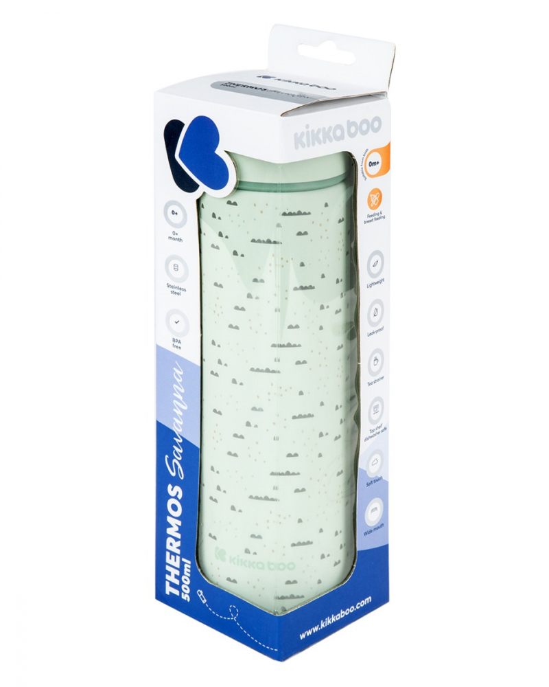 Termos KikkaBoo 500ml Savanna Mint - Păstrează Temp.