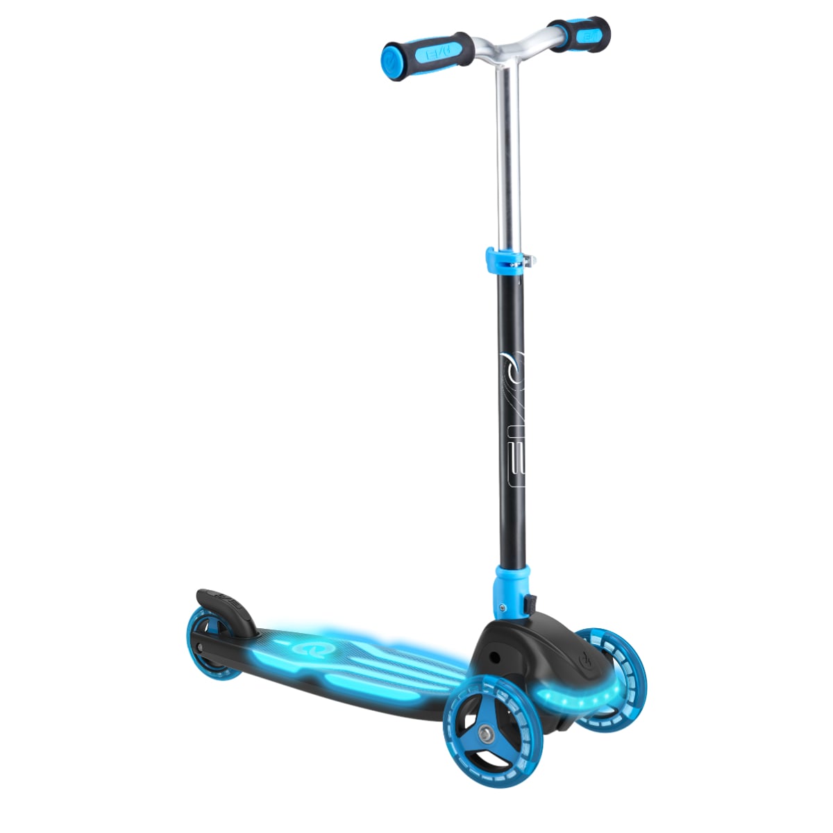 Trotineta Evo Illuminate 3 Roti Albastru LED