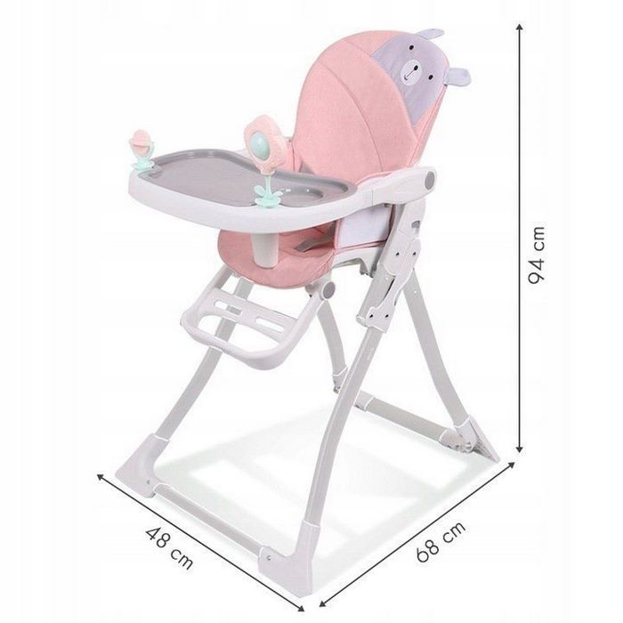 Scaun de Masa Ecotoys Roz, Reglabil si Pliabil - imagine 3