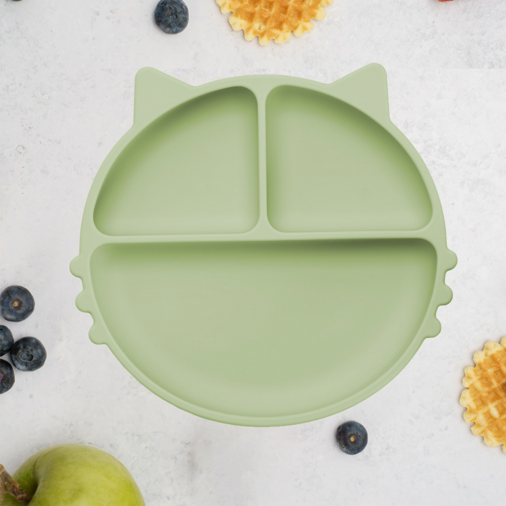 Farfurie Silicon AppeKids Kitty, cu Ventuza