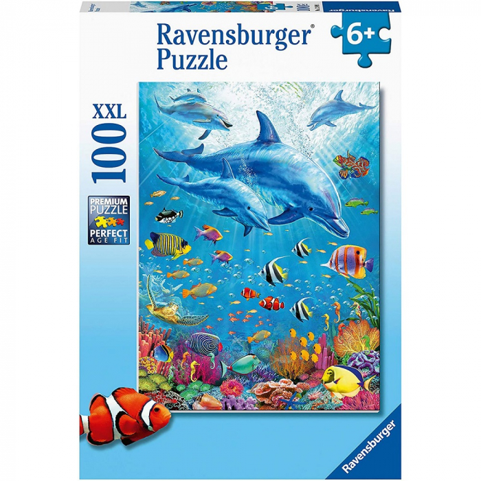 Puzzle Ravensburger Delfini, 100 piese