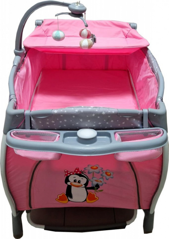 Pătuț Baby Care Pliabil cu Balansoar și Multifuncțional