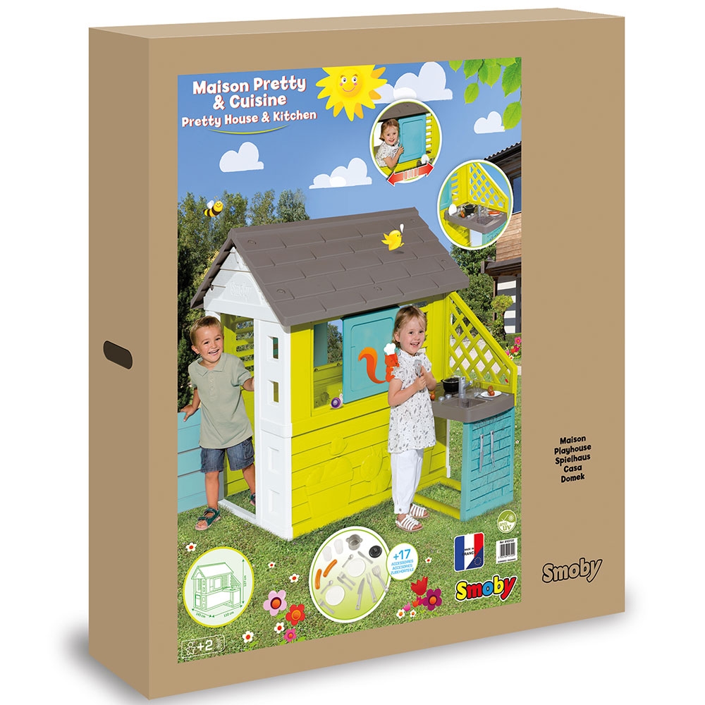 Căsuță Smoby Pretty cu Bucătărie Exterior - imagine 5