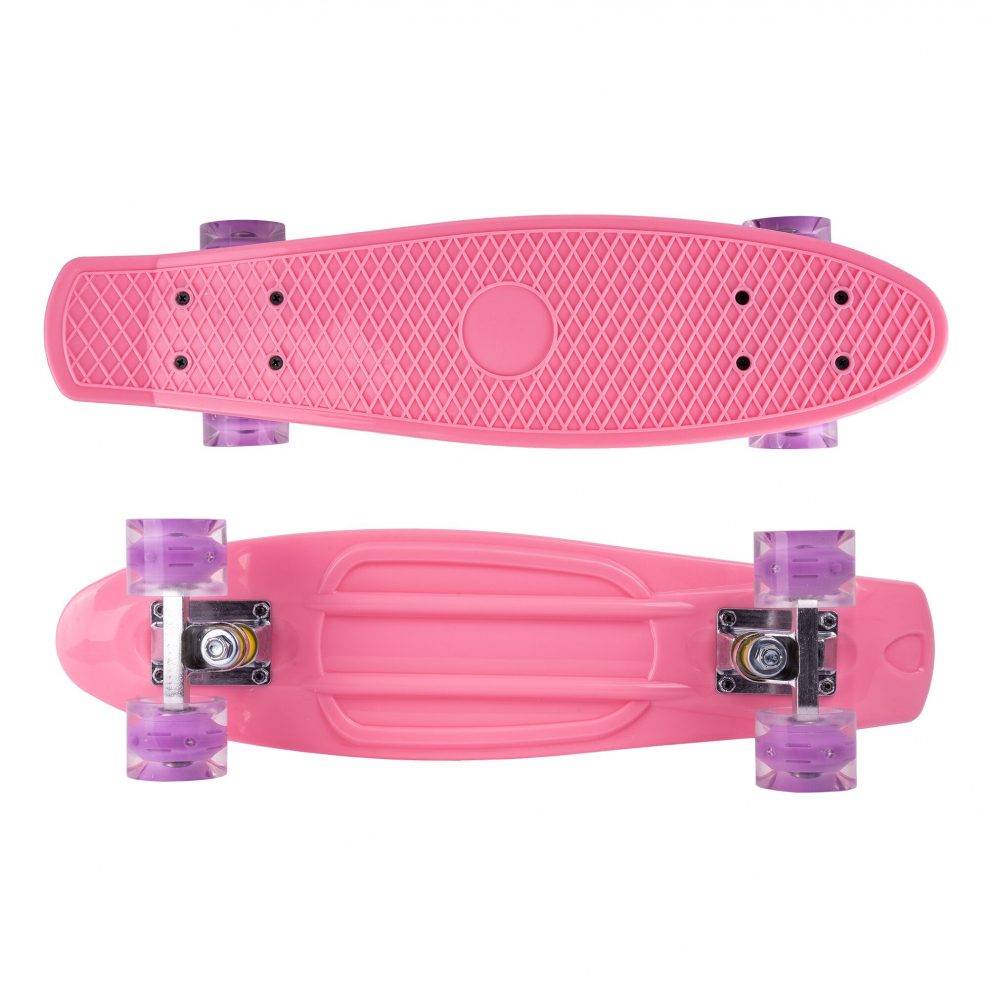 Skateboard cu LED-uri Malplay Roz, 56x15cm - imagine 10