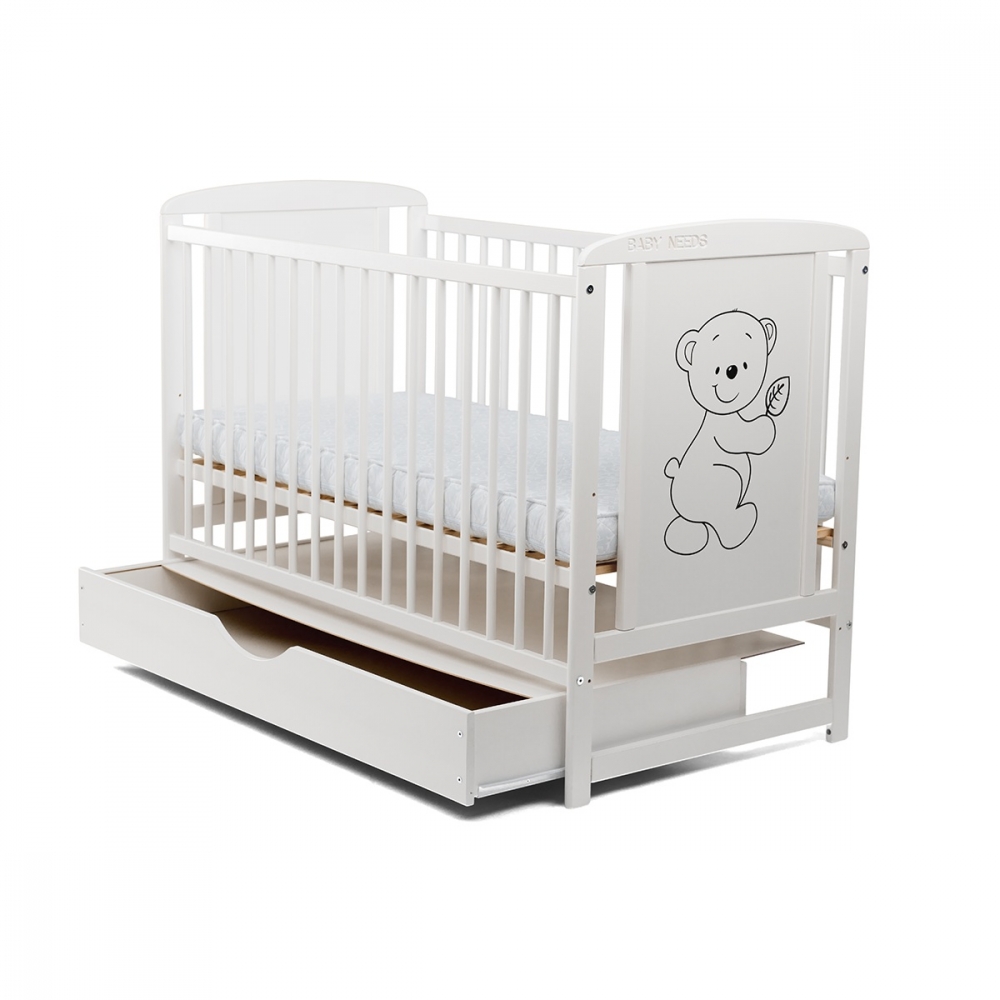 Patut Timmi Babyneeds 120x60 Alb cu Sertar - imagine 2