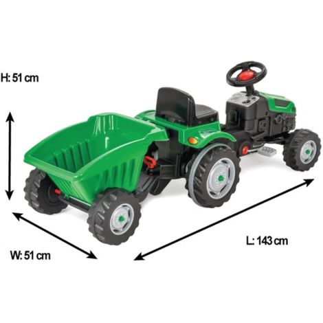 Tractor Pilsan cu pedale, remorca, 3 ani+ - imagine 6