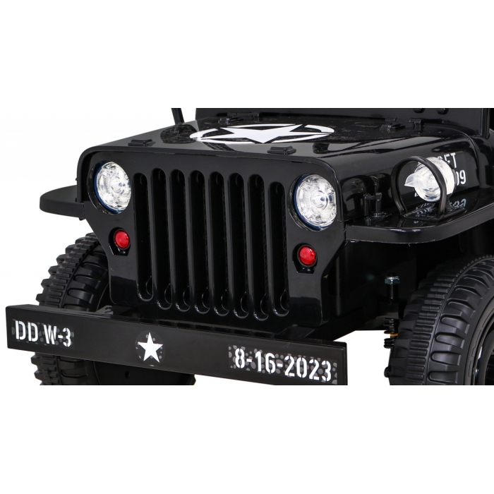 Masinuta Electrica Ramiz 4x4 Retro, 140W, Negru - imagine 6