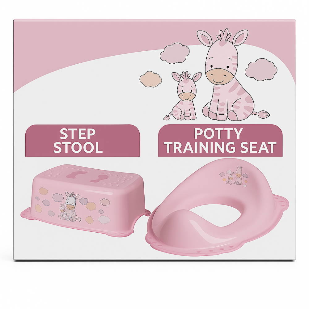 Set Maltex Baby Zebra Roz - Reductor WC Antiderapant - imagine 3