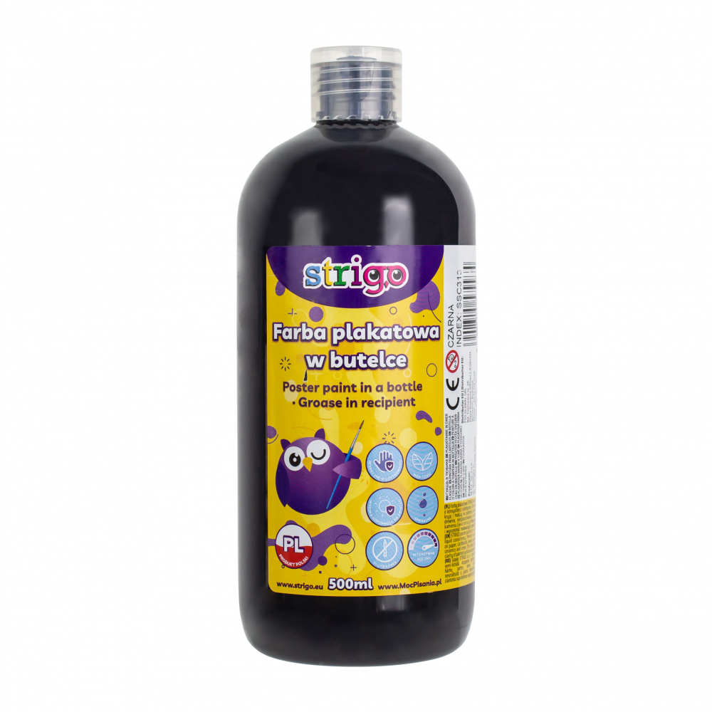 Guașă Strigo 500ml Negru - Pigmentare Intensă