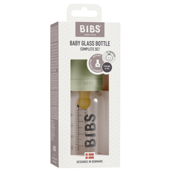 BIBS Set Biberon Sticlă Anticolici 110ml Sage