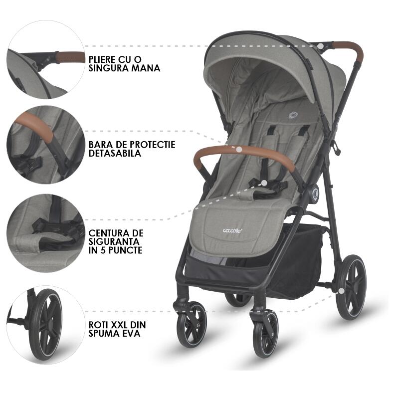 Carucior Coccolle Finley Auto-Pliere Sand Beige - imagine 4