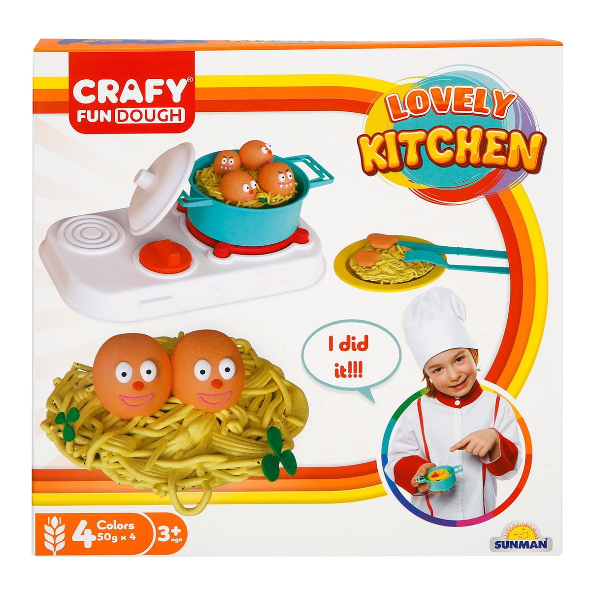 Set Plastilina Bucatarie Crafy, 10 Piese, 200 g