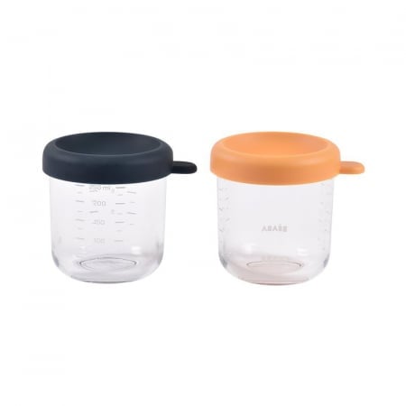 Set 2 Recipiente Sticlă Beaba 250 ml, Night Blue - imagine 4