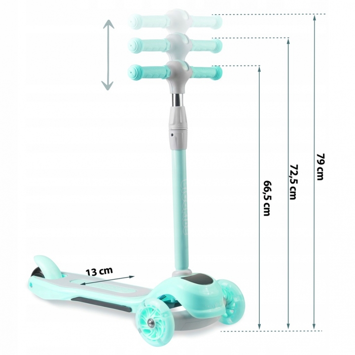 Trotineta Ricokids Piko LED Turcoaz 3+ Ani - imagine 5