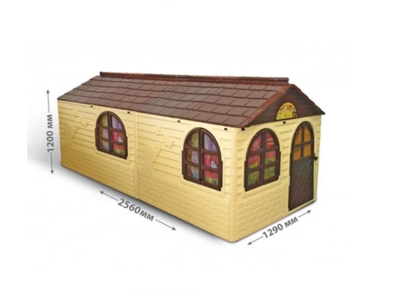 Căsuță Joacă Mykids BeigeBrown, Exterior/Interior
