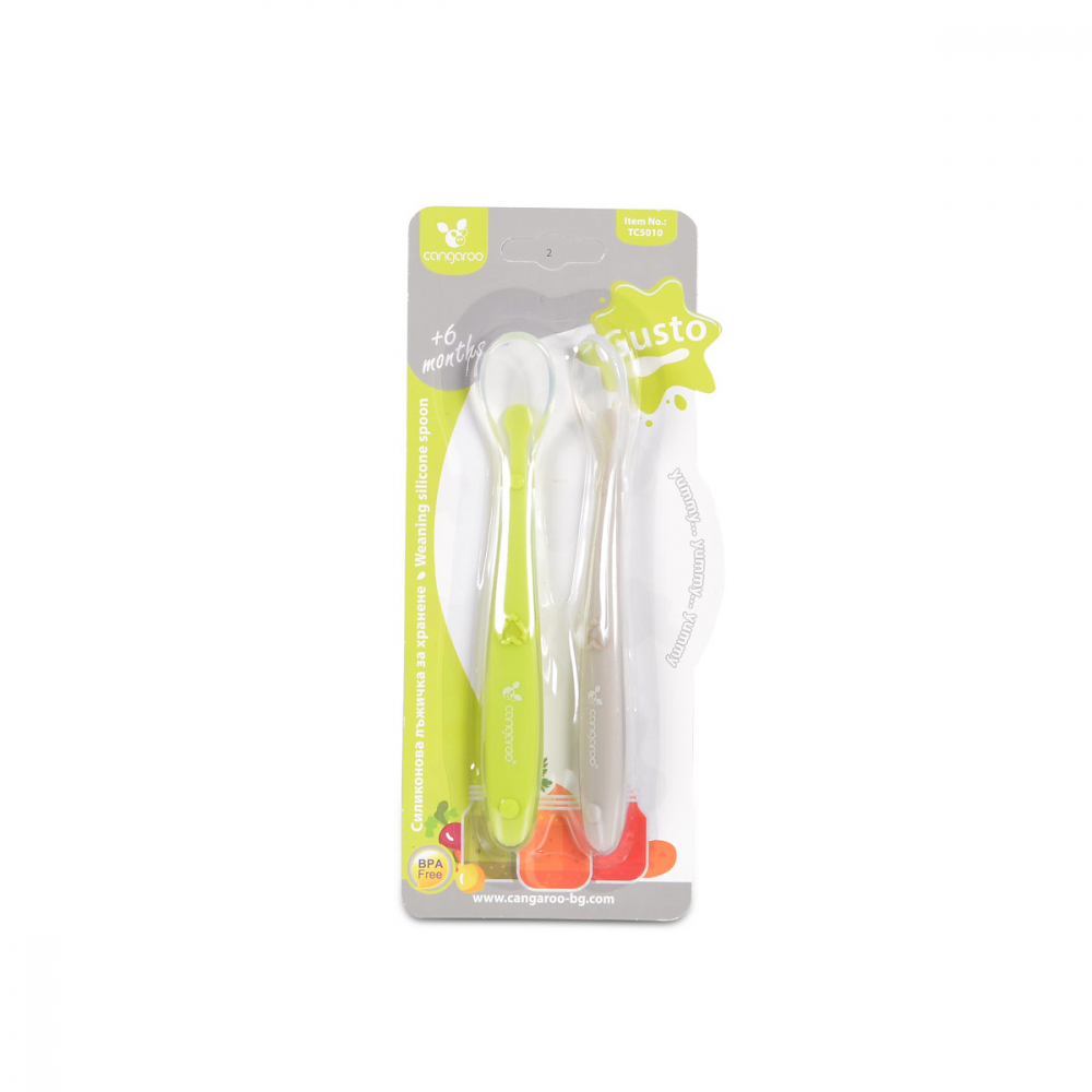 Set 2 lingurițe Cangaroo Silicon Verde - imagine 2