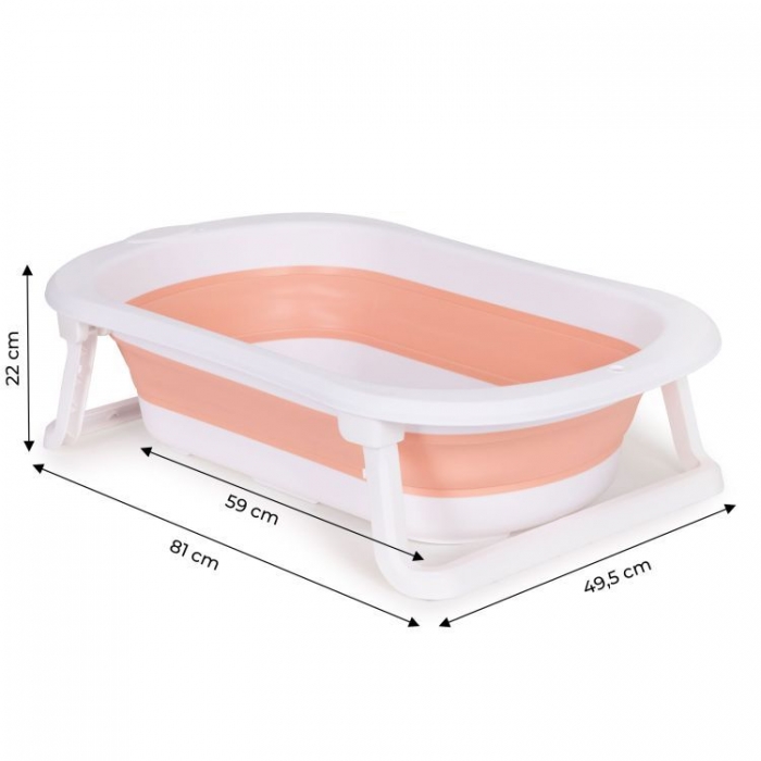 Cadita baie Ecotoys HA-B27 roz, pliabila - imagine 6