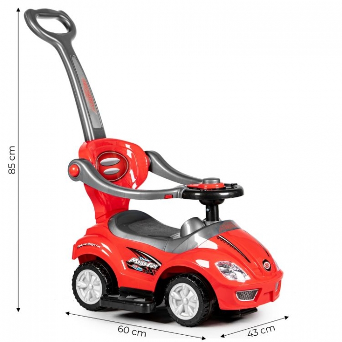 Masinuta 3 in 1 Ecotoys 381 Rosu cu Maner - imagine 7