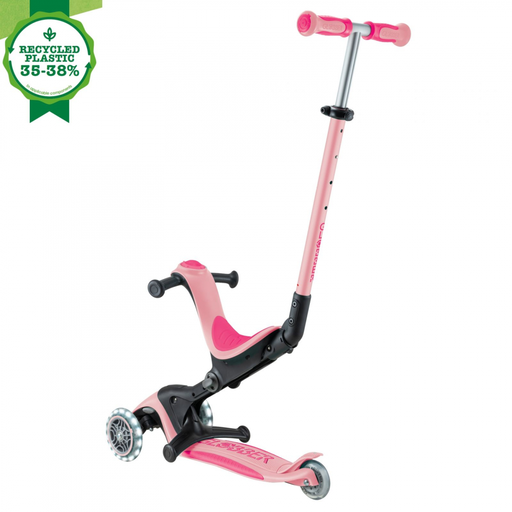 Globber Go-Up Deluxe 4in1 Roz Pal Trotinetă - imagine 6