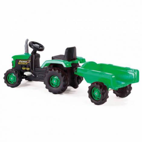 Tractor cu Remorca Dolu, Pedale, Roz - imagine 3