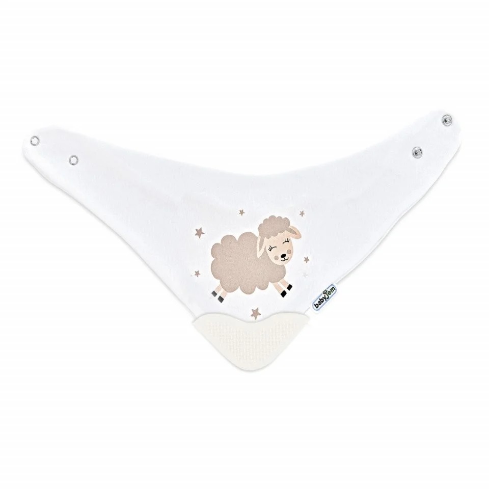 Baveta BabyJem Cowboy cu Dentitie, Ecru