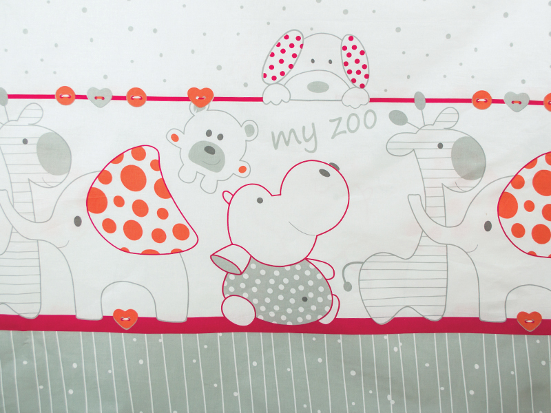 Lenjerie Patut My Zoo Rosu 4+1 Piese Mykids - imagine 2