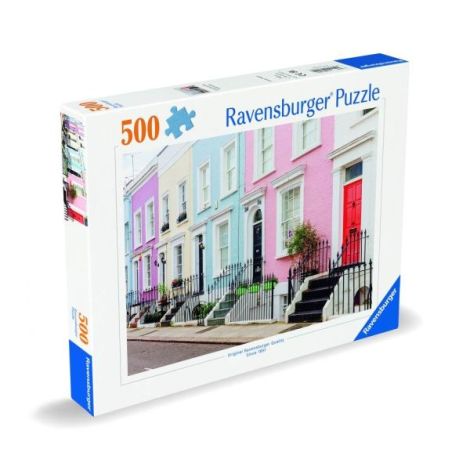 Puzzle Ravensburger 500 piese Case Colorate - Distracție - imagine 2