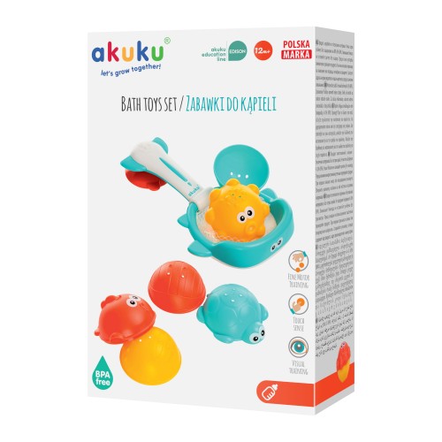 Set Jucării Baie Akuku cu Cosulet - imagine 6