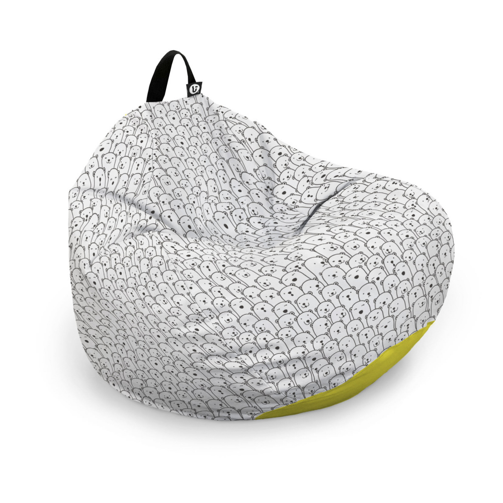 Husă Puf Bean Bag Para XL Alb cu Ursi Updeco - imagine 6