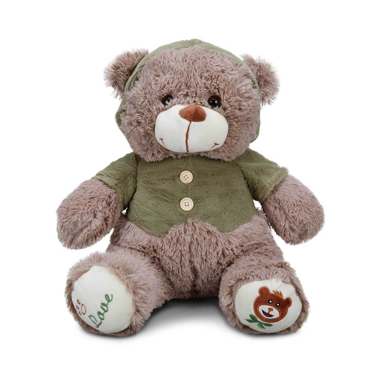 Ursulet Puffy Friends 43 cm cu Tricou Verde
