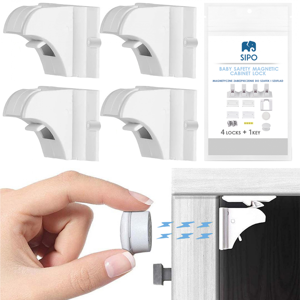 Set 4 Protectii Magnetice Sipo, Siguranta Sertare