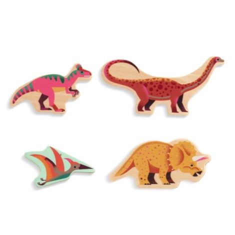 Puzzle Lemn Dinozauri Djeco | Educativ +2 Ani - imagine 3